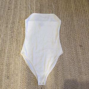 Wild Fable Women's Spaghetti Strap Bodysuit Size S White